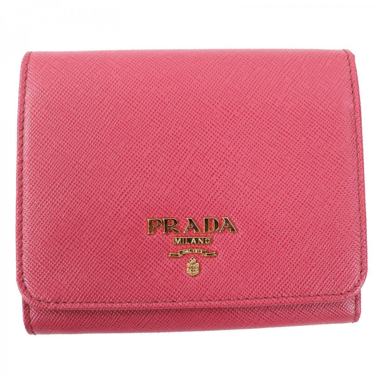 PRADA Tri-fold wallet 1M0176 Main: Saffiano leather, - BRUYERE Pink type SAFFIANO METAL Women Used Authentic