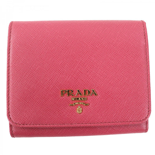 PRADA Tri-fold wallet 1M0176 Main: Saffiano leather, - BRUYERE Pink type SAFFIANO METAL Women Used Authentic