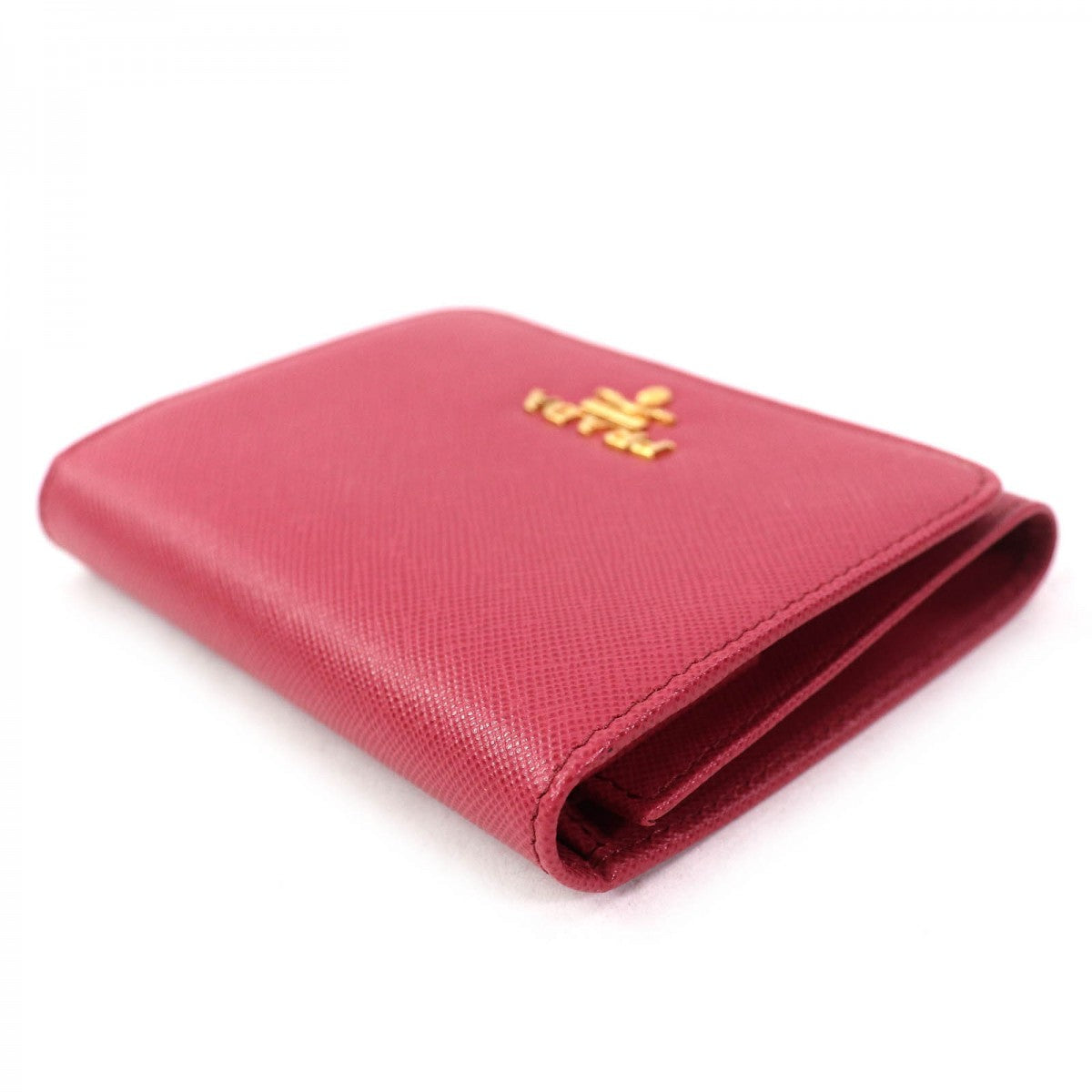 PRADA Tri-fold wallet 1M0176 Main: Saffiano leather, - BRUYERE Pink type SAFFIANO METAL Women Used Authentic