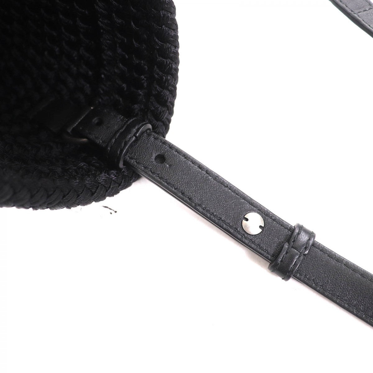 BALENCIAGA Shoulder Bag 695612 Nylon/Lambskin black Ibiza Small