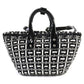 BALENCIAGA Shoulder Bag 671342 enamel Black gray white Bistro Basket Bag XS
