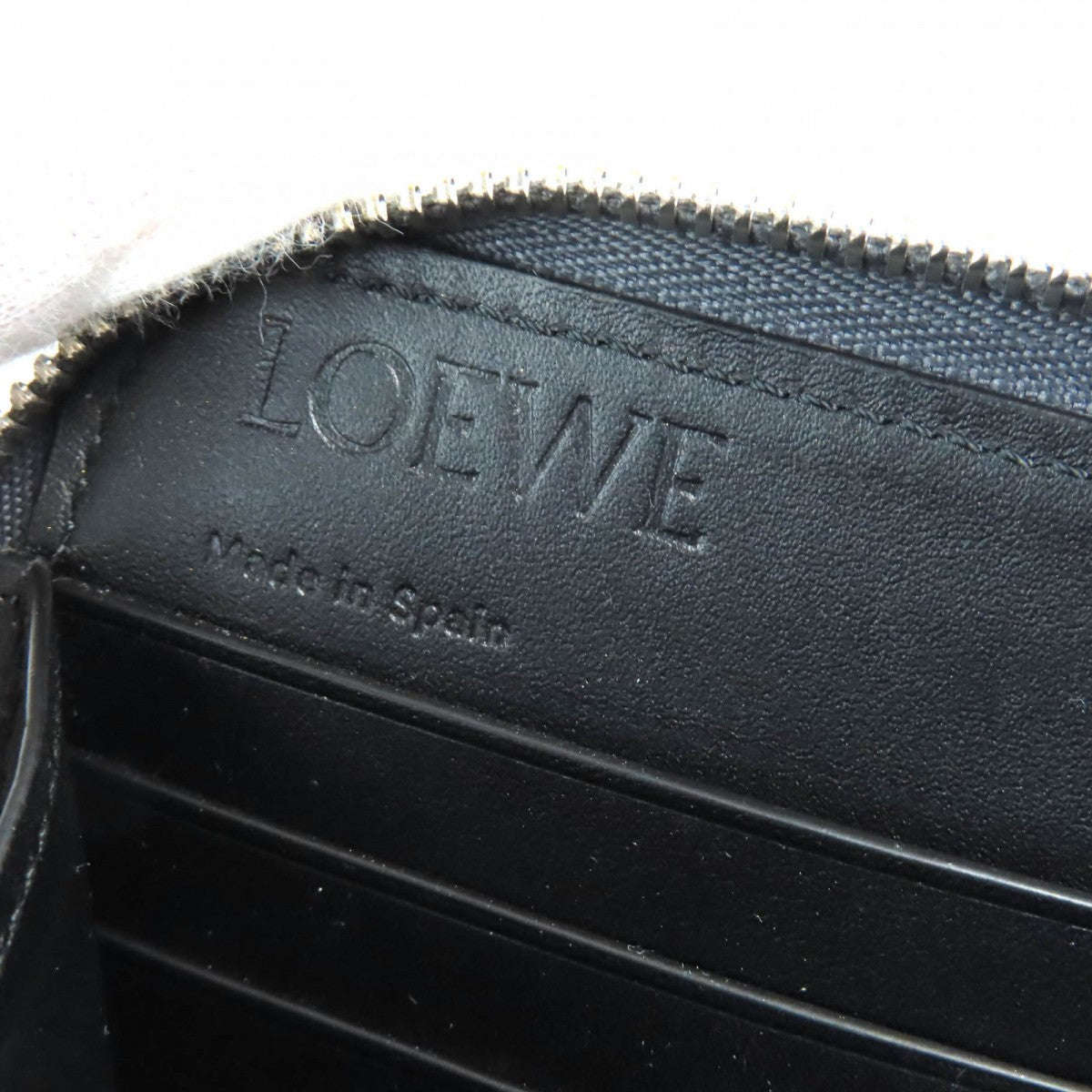 LOEWE Long Wallet Purse C660T12X02 Soft grain calf Anthracite Grey Zip Around Wallet