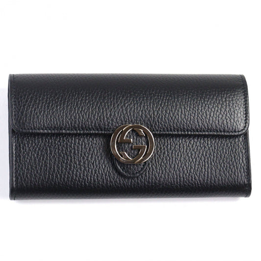 GUCCI Long Wallet Purse 615524 leather black