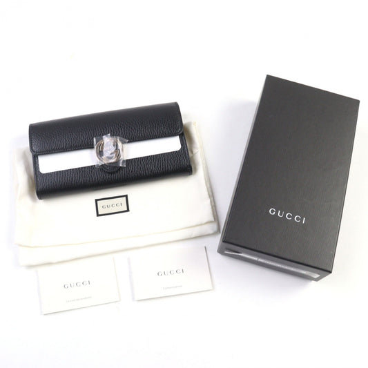 GUCCI Long Wallet Purse 615524 leather black