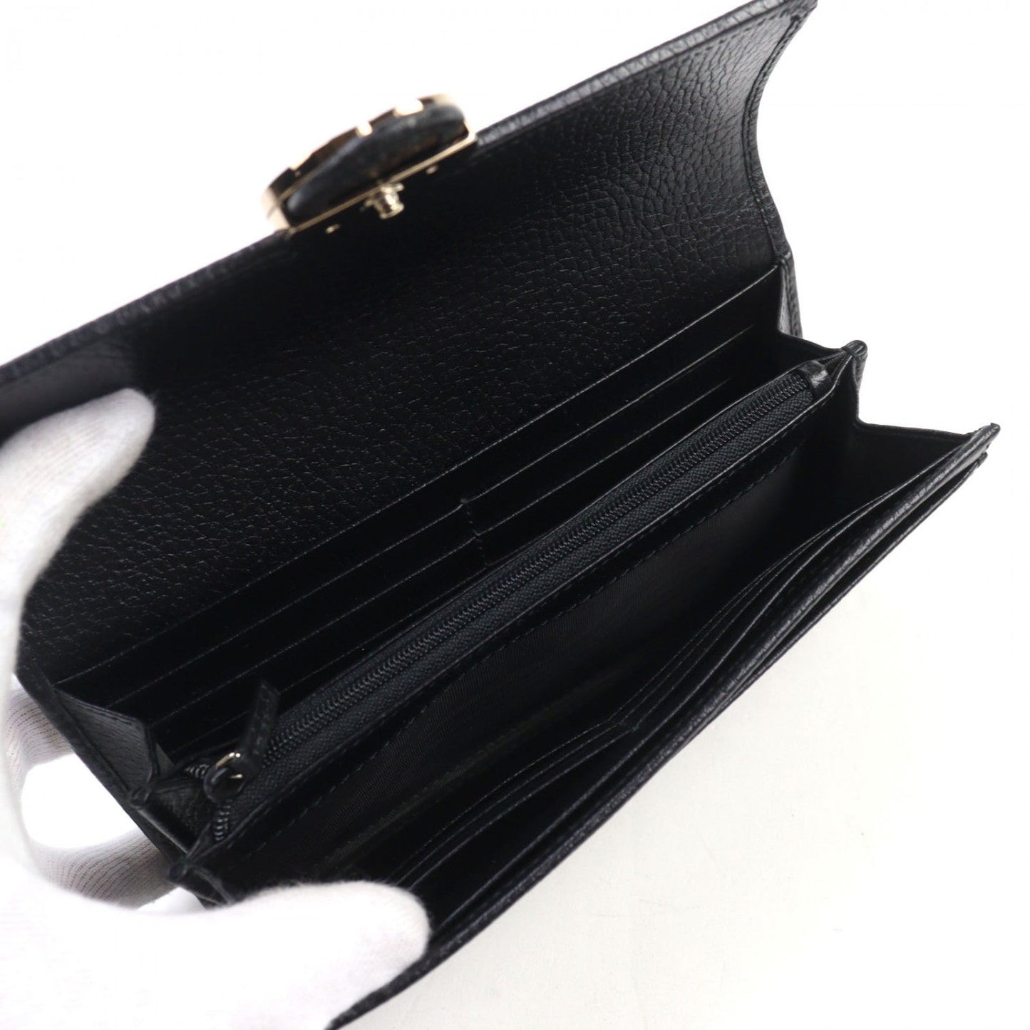 GUCCI Long Wallet Purse 615524 leather black
