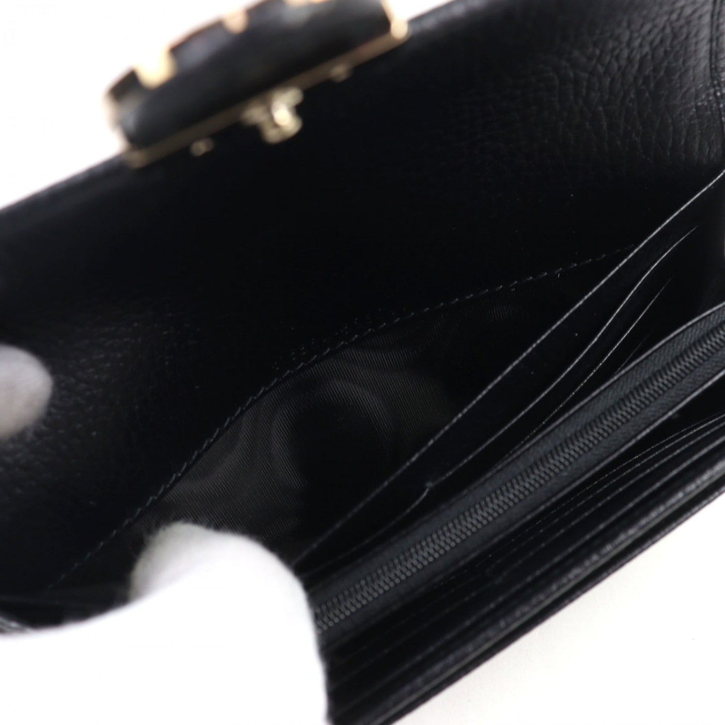 GUCCI Long Wallet Purse 615524 leather black
