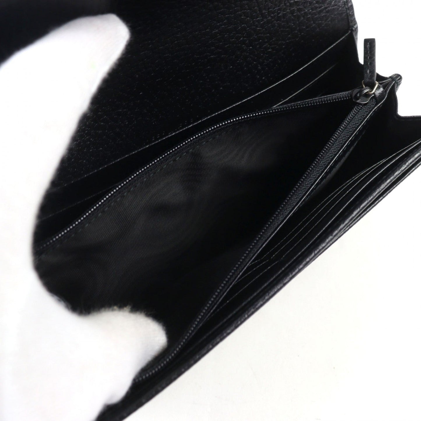 GUCCI Long Wallet Purse 615524 leather black