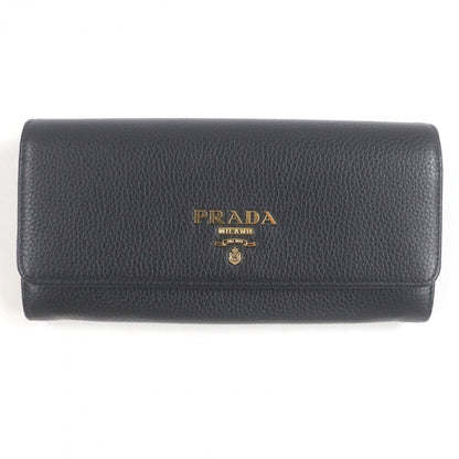 PRADA Long Wallet Purse 1MH132 leather black