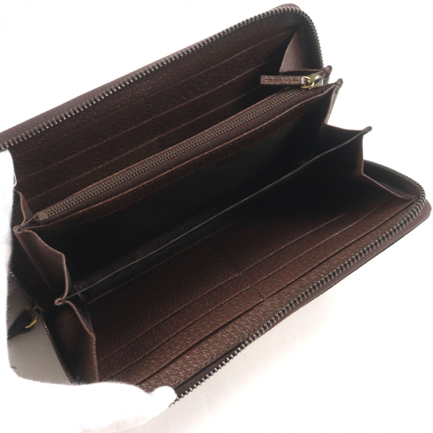 GUCCI Long Wallet Purse 658634 canvas Beige brown Bamboo Jumbo GG