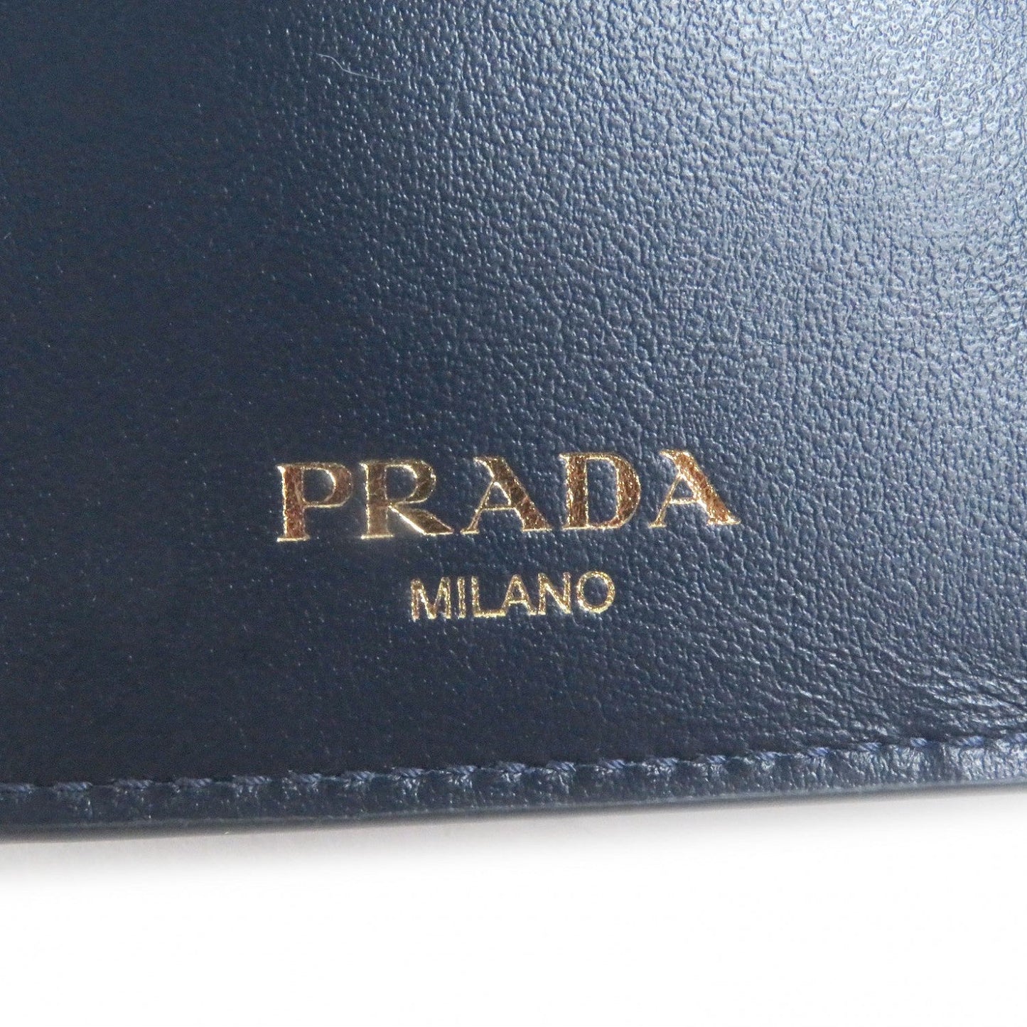PRADA Tri-fold wallet 1MH021 leather BLUETTE