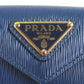 PRADA Tri-fold wallet 1MH021 leather BLUETTE
