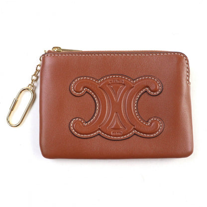 CELINE Coin case Calf leather Brown Cuir Triomphe Coin Purse