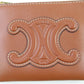 CELINE Coin case Calf leather Brown Cuir Triomphe Coin Purse