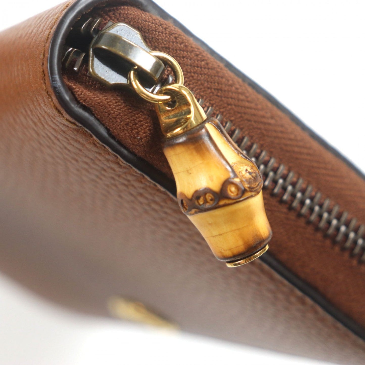 GUCCI Long Wallet Purse 739499 leather Brown Bamboo