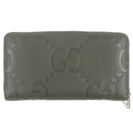 GUCCI Long Wallet Purse leather khaki 739482