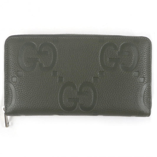 GUCCI Long Wallet Purse leather khaki 739482