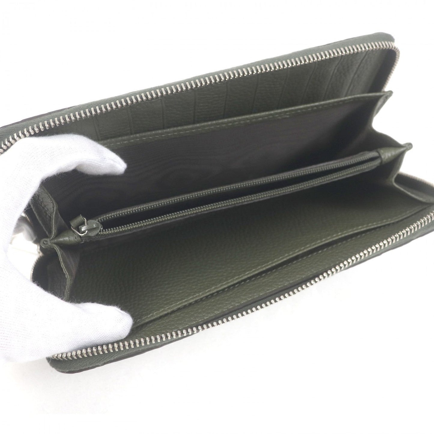 GUCCI Long Wallet Purse leather khaki 739482