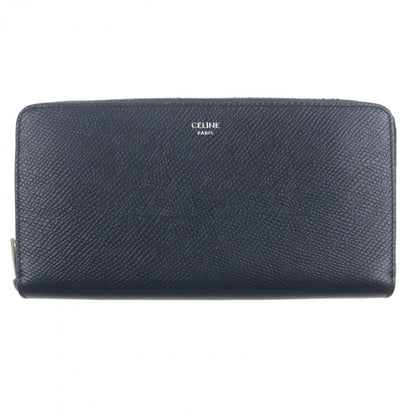 CELINE Long Wallet Purse 10B553BEL Grained calfskin Dark navy