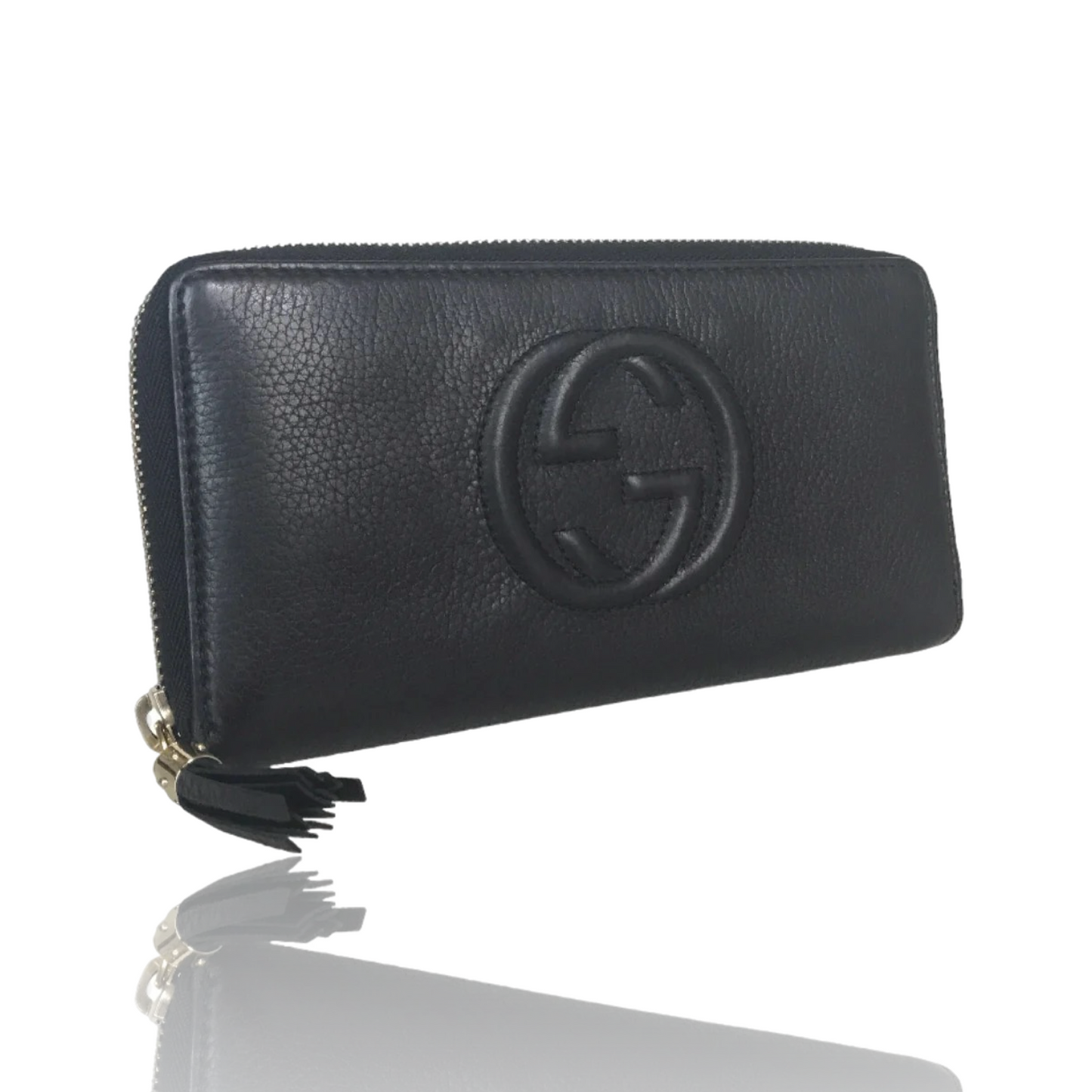 GUCCI SOHO INTERLOCKING ROUND ZIP WALLET