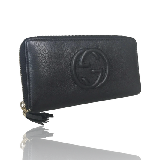 GUCCI SOHO INTERLOCKING ROUND ZIP WALLET
