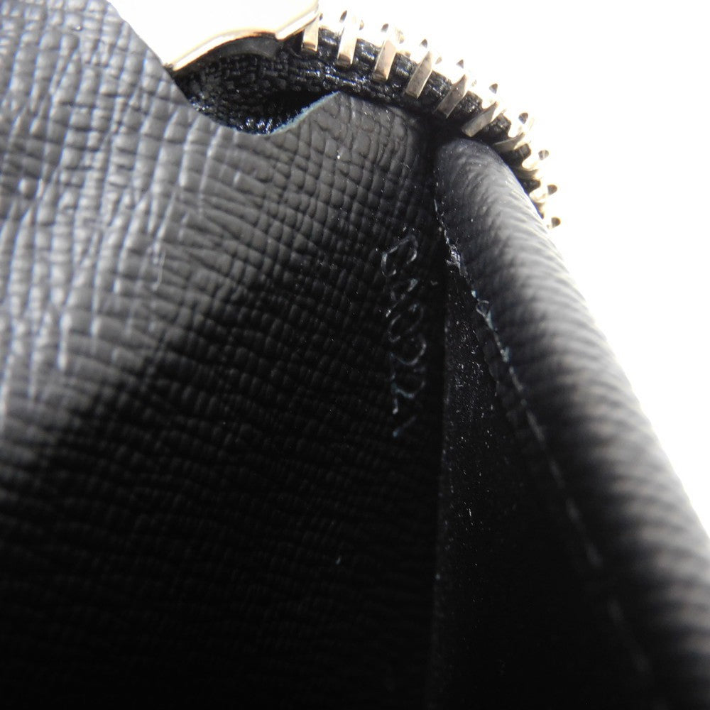 LOUIS VUITTON Long Wallet Purse M30731 Taiga leather (stamped) Noir Grey Trio Color New Zip Around RFID Taiga Zippy Wallet Vertical mens Used Authentic