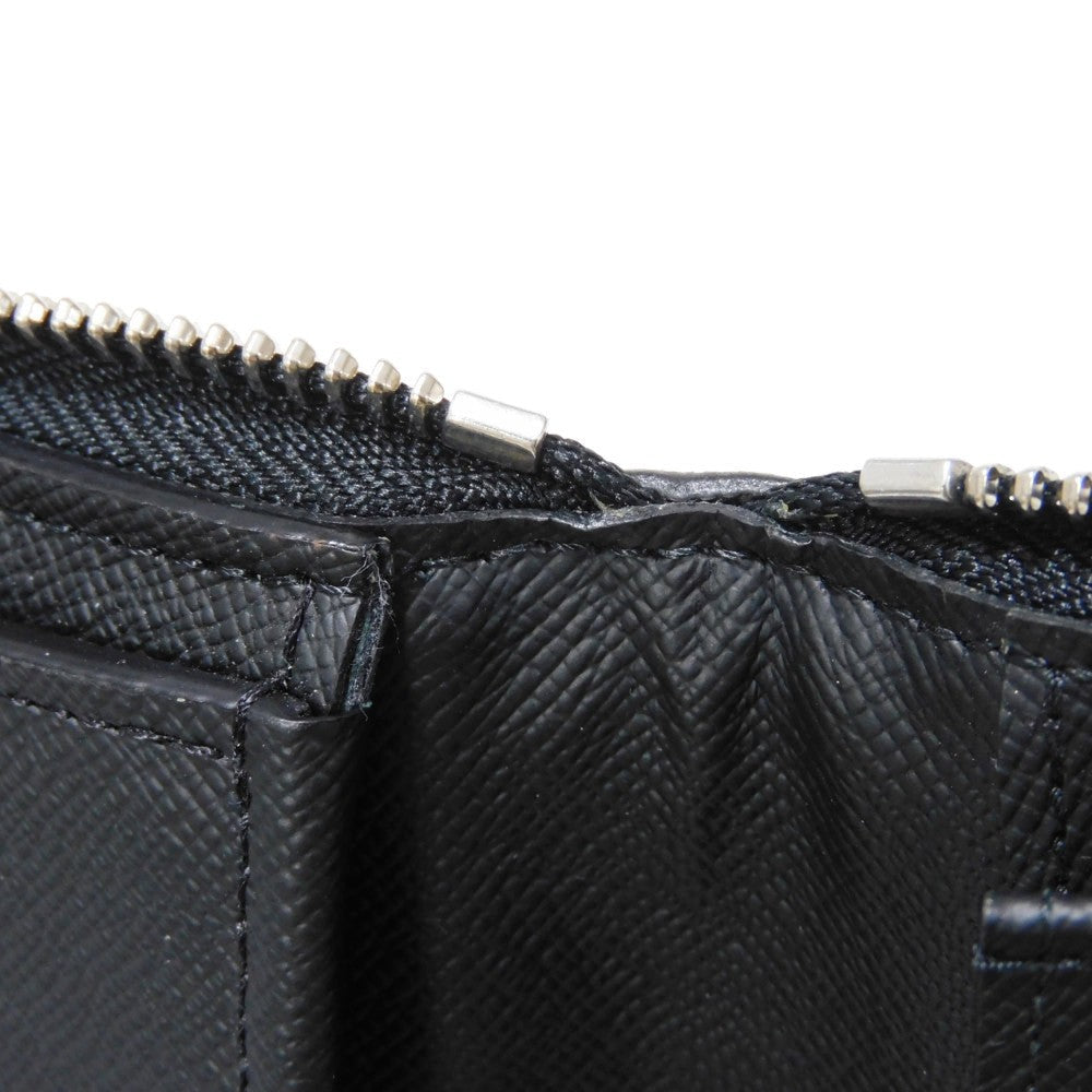 LOUIS VUITTON Long Wallet Purse M30731 Taiga leather (stamped) Noir Grey Trio Color New Zip Around RFID Taiga Zippy Wallet Vertical mens Used Authentic