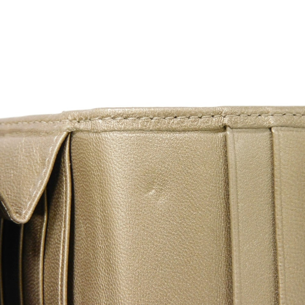 LOEWE Long Wallet Purse 182.82C18 Nappa Dark gold Lambskin wallet Coin case Anagram emboss Long flap wallet unisex(Unisex) Used Authentic