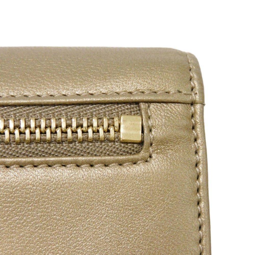 LOEWE Long Wallet Purse 182.82C18 Nappa Dark gold Lambskin wallet Coin case Anagram emboss Long flap wallet unisex(Unisex) Used Authentic