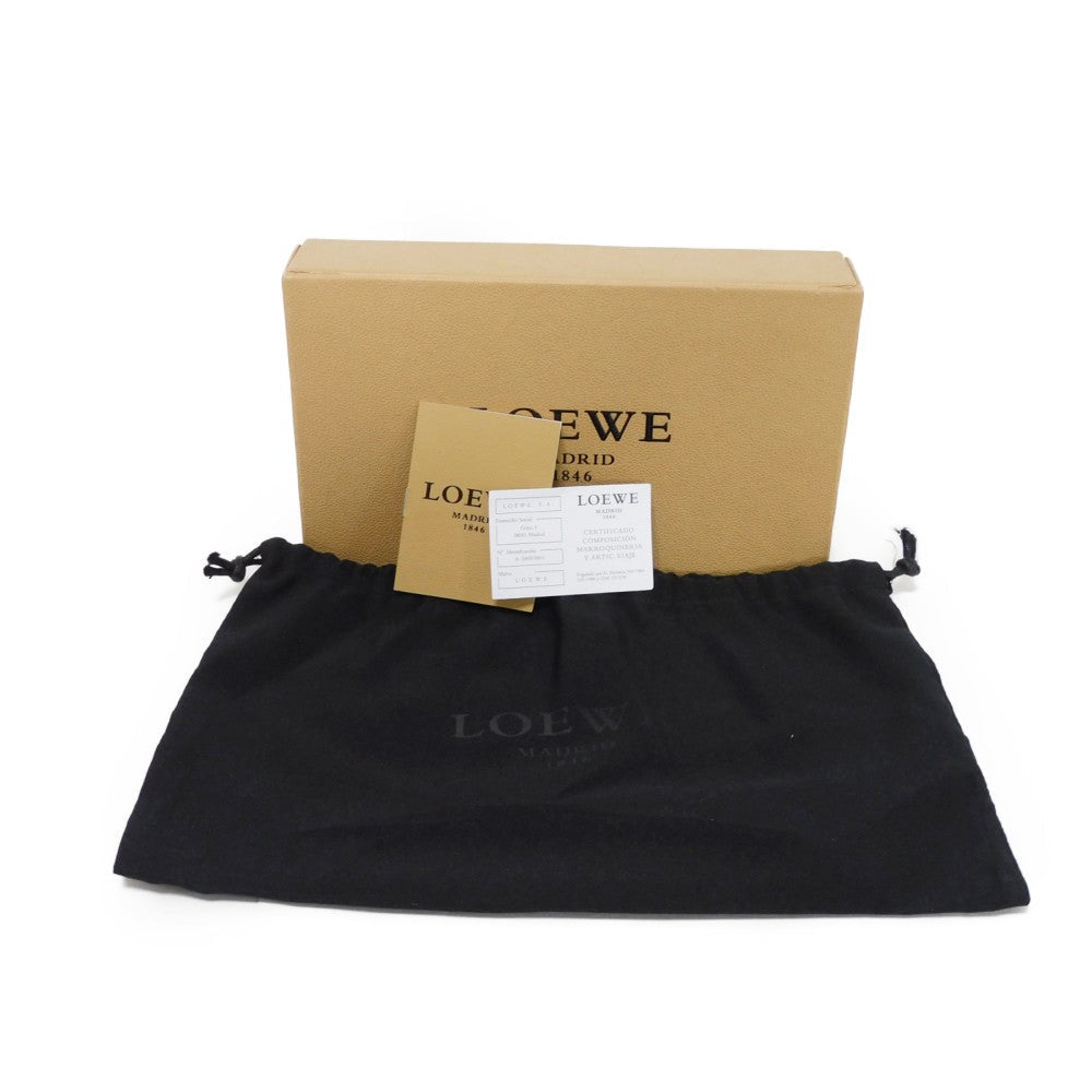 LOEWE Long Wallet Purse 182.82C18 Nappa Dark gold Lambskin wallet Coin case Anagram emboss Long flap wallet unisex(Unisex) Used Authentic