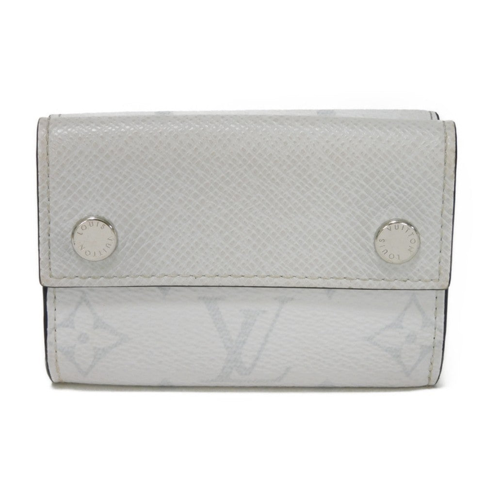 LOUIS VUITTON Tri-fold wallet M67621 Taiga leather x monogram canvas x smooth leather Bron LV Logo Flower White Monogram Discovery compact wallet mens Used Authentic