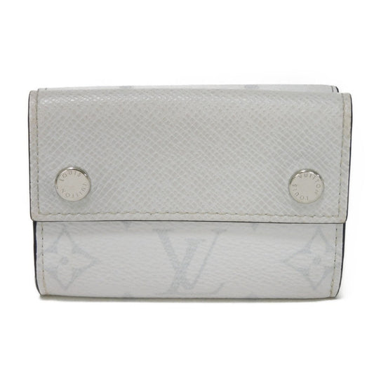 LOUIS VUITTON Tri-fold wallet M67621 Taiga leather x monogram canvas x smooth leather Bron LV Logo Flower White Monogram Discovery compact wallet mens Used Authentic
