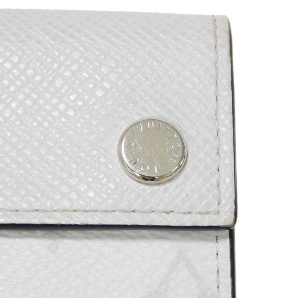 LOUIS VUITTON Tri-fold wallet M67621 Taiga leather x monogram canvas x smooth leather Bron LV Logo Flower White Monogram Discovery compact wallet mens Used Authentic