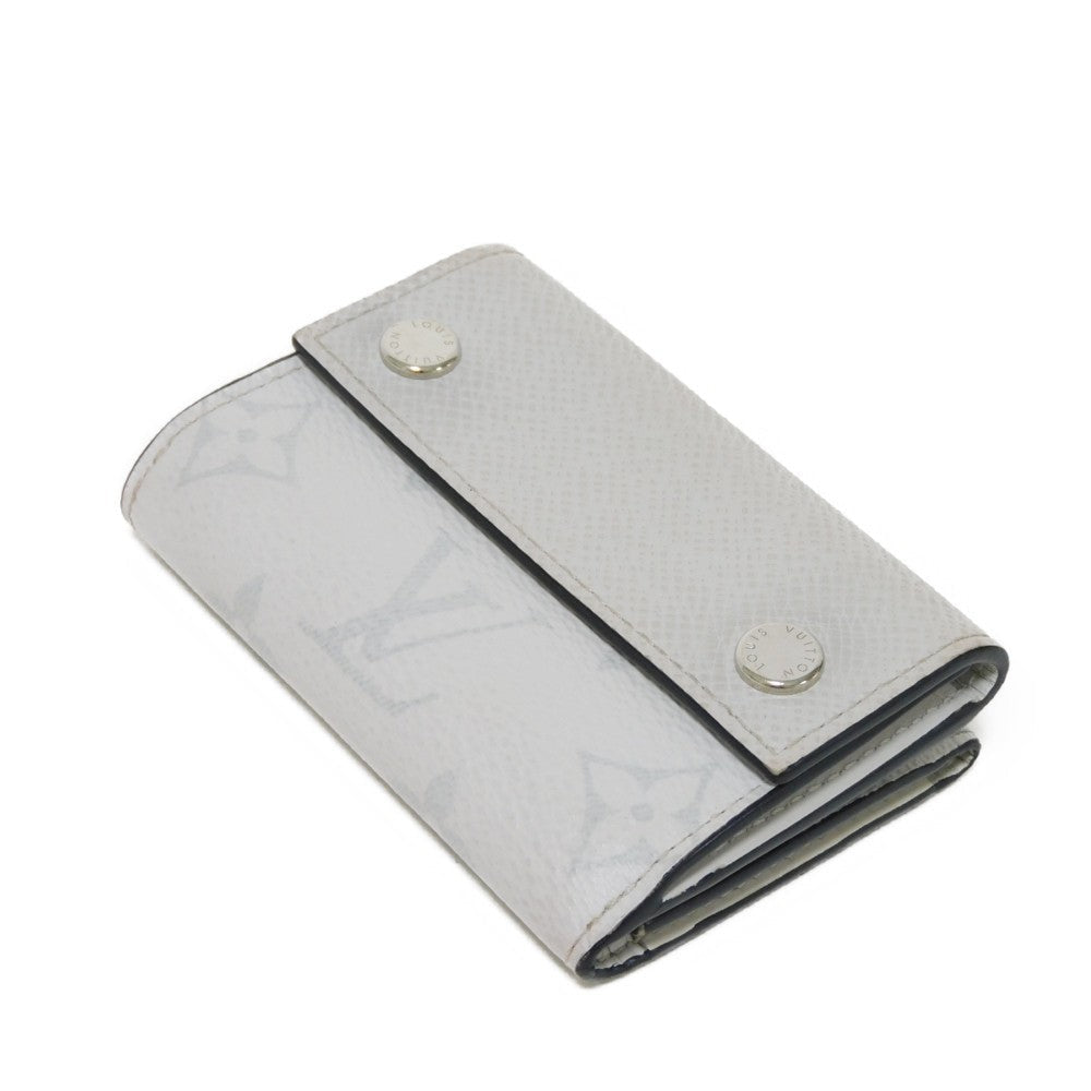 LOUIS VUITTON Tri-fold wallet M67621 Taiga leather x monogram canvas x smooth leather Bron LV Logo Flower White Monogram Discovery compact wallet mens Used Authentic