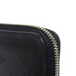 LOUIS VUITTON Long Wallet Purse M61867 Mahina leather (stamped) Noir LV Logo Flower Perforation Punching Black Monogram Mahina Zippy wallet mens(Unisex) Used Authentic