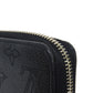 LOUIS VUITTON Long Wallet Purse M61867 Mahina leather (stamped) Noir LV Logo Flower Perforation Punching Black Monogram Mahina Zippy wallet mens(Unisex) Used Authentic