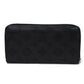 LOUIS VUITTON Long Wallet Purse M61867 Mahina leather (stamped) Noir LV Logo Flower Perforation Punching Black Monogram Mahina Zippy wallet mens(Unisex) Used Authentic