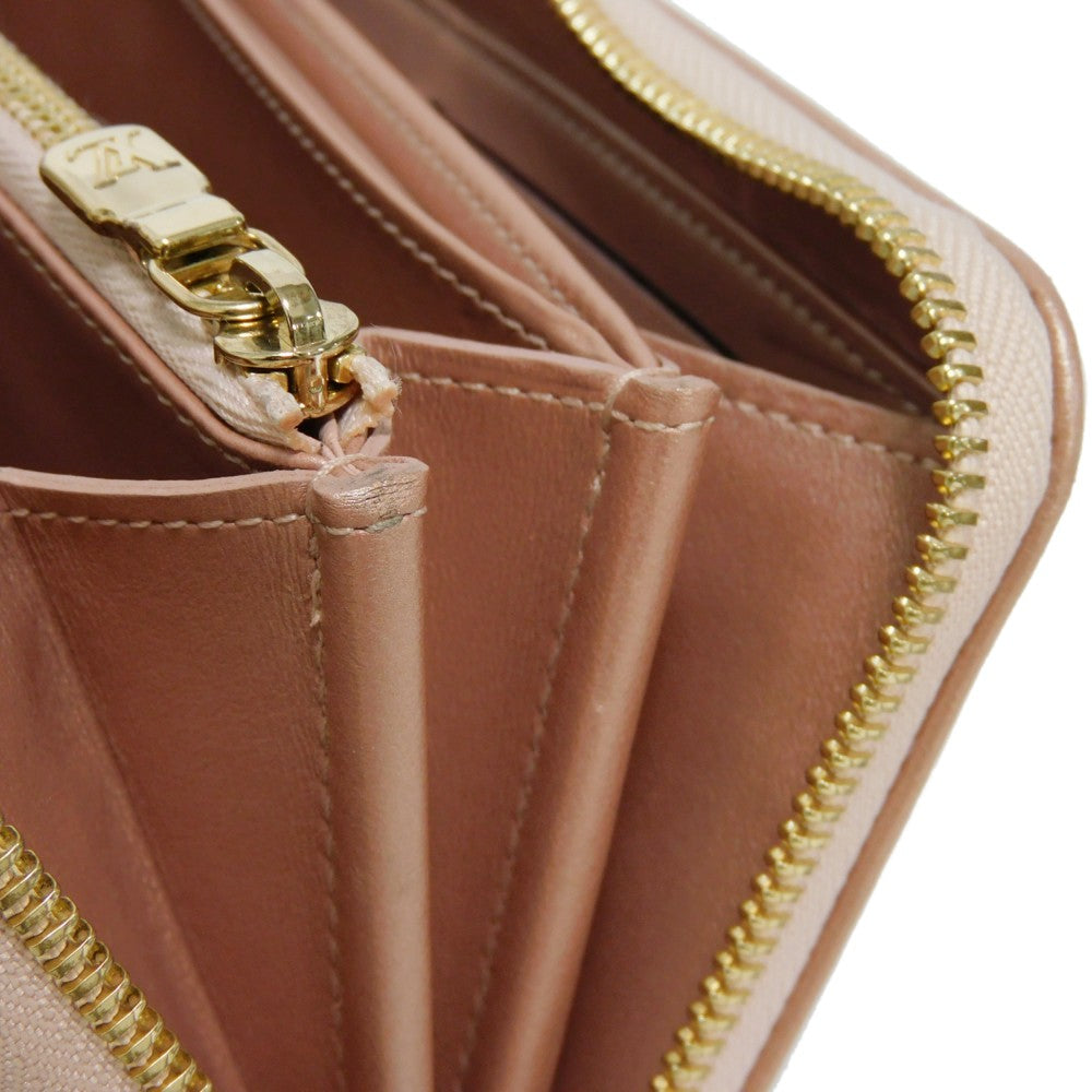 LOUIS VUITTON Long Wallet Purse M81708 Lamb leather (monogram type push) x calf leather Rose gold Monogram emboss Zippy wallet