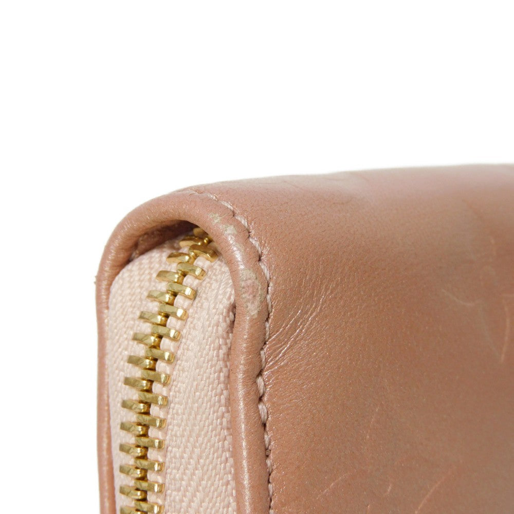 LOUIS VUITTON Long Wallet Purse M81708 Lamb leather (monogram type push) x calf leather Rose gold Monogram emboss Zippy wallet