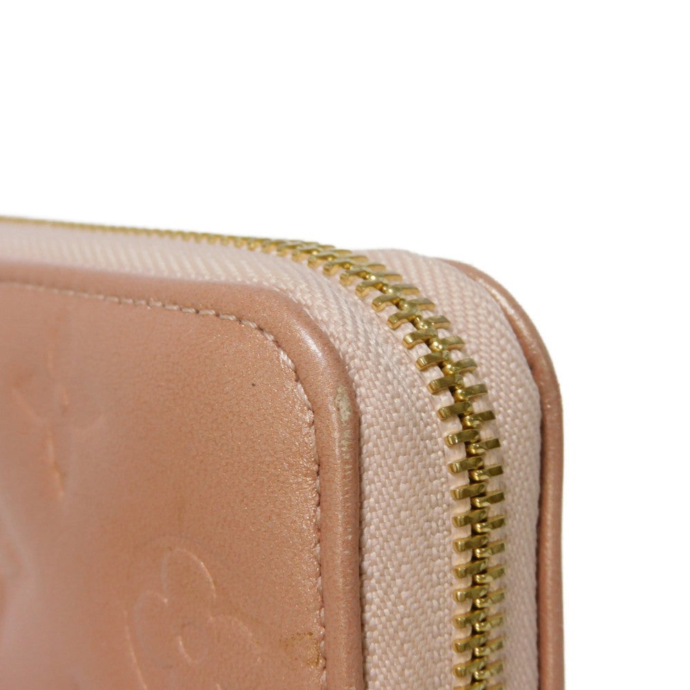 LOUIS VUITTON Long Wallet Purse M81708 Lamb leather (monogram type push) x calf leather Rose gold Monogram emboss Zippy wallet