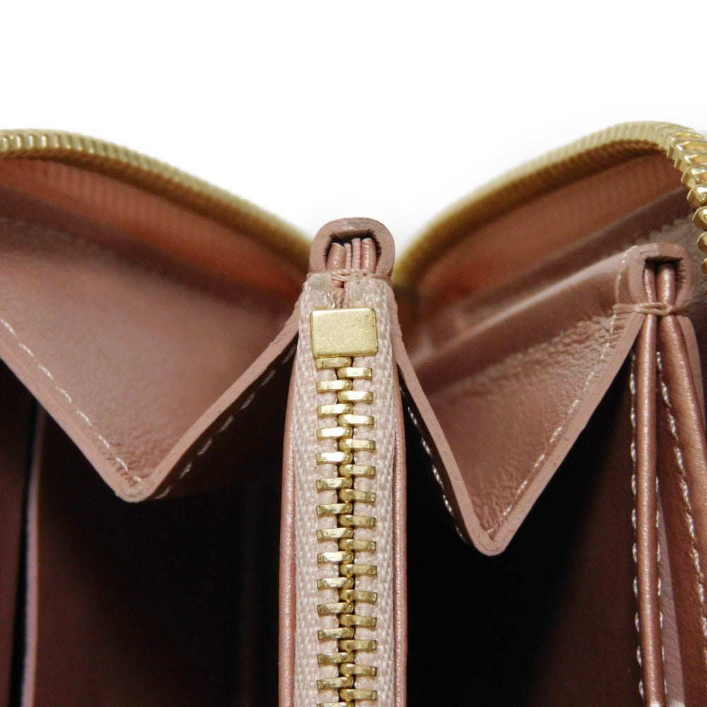 LOUIS VUITTON Long Wallet Purse M81708 Lamb leather (monogram type push) x calf leather Rose gold Monogram emboss Zippy wallet
