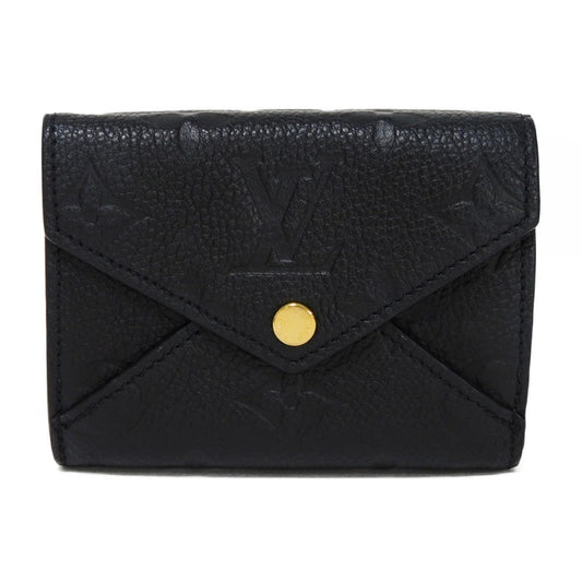 LOUIS VUITTON Tri-fold wallet M82133 Implant leather (monogram embossed) Noir LV logo embossed RFID IC chip Monogram Unplant Portefeuille Celeste unisex(Unisex) Used Authentic
