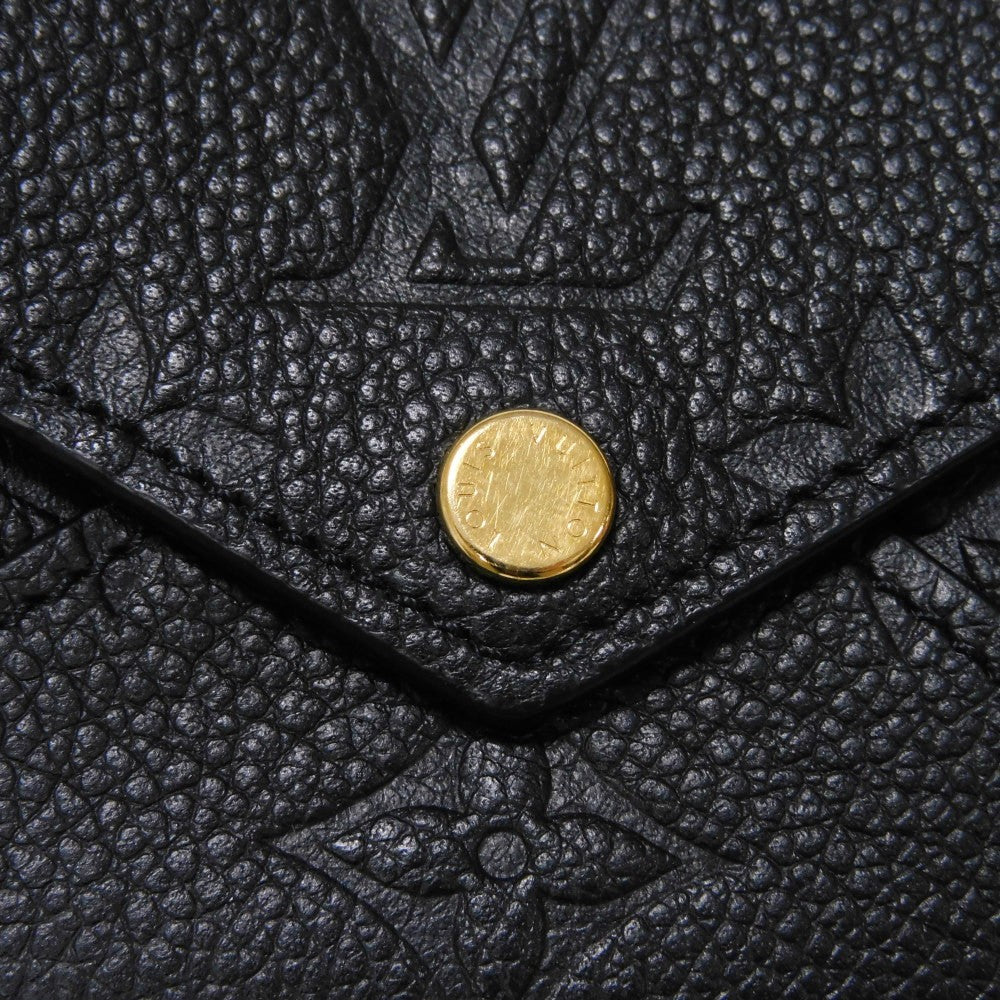 LOUIS VUITTON Tri-fold wallet M82133 Implant leather (monogram embossed) Noir LV logo embossed RFID IC chip Monogram Unplant Portefeuille Celeste unisex(Unisex) Used Authentic