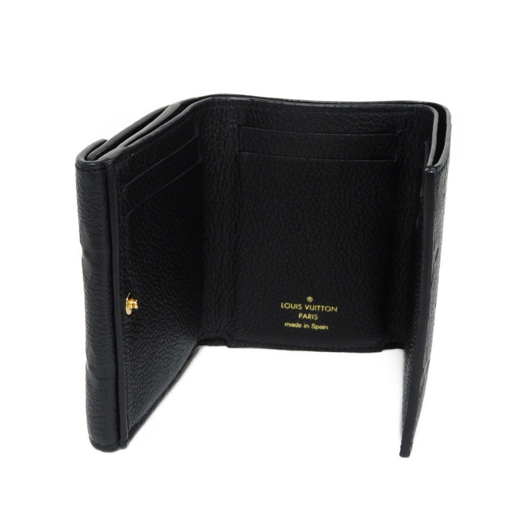 LOUIS VUITTON Tri-fold wallet M82133 Implant leather (monogram embossed) Noir LV logo embossed RFID IC chip Monogram Unplant Portefeuille Celeste unisex(Unisex) Used Authentic