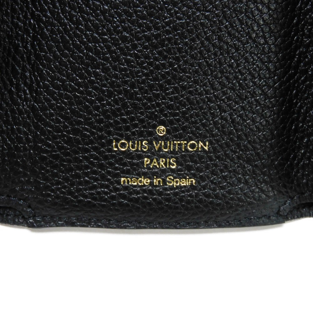 LOUIS VUITTON Tri-fold wallet M82133 Implant leather (monogram embossed) Noir LV logo embossed RFID IC chip Monogram Unplant Portefeuille Celeste unisex(Unisex) Used Authentic