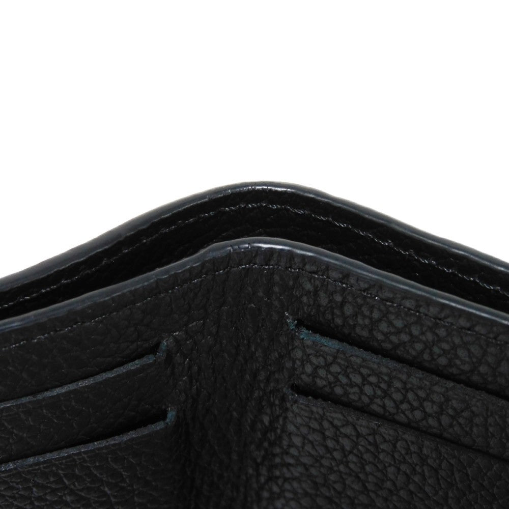 LOUIS VUITTON Tri-fold wallet M82133 Implant leather (monogram embossed) Noir LV logo embossed RFID IC chip Monogram Unplant Portefeuille Celeste unisex(Unisex) Used Authentic