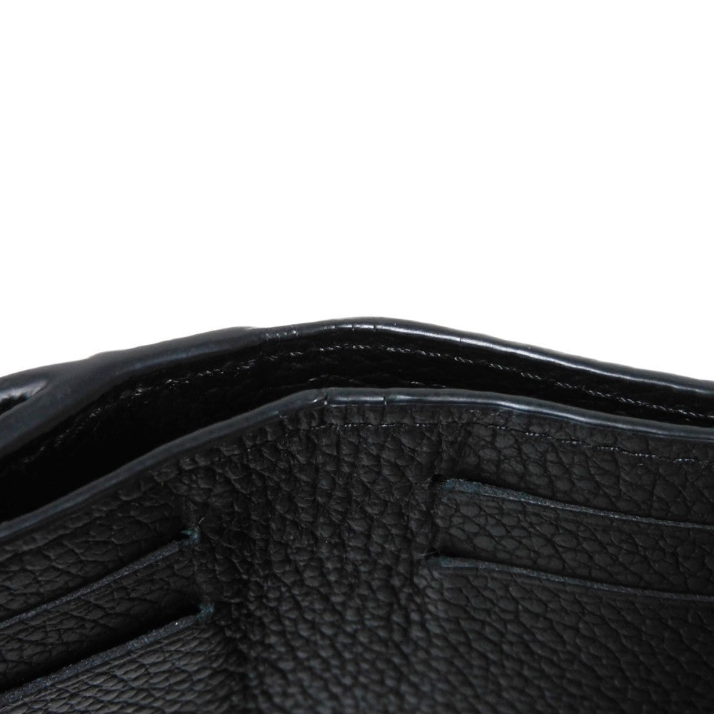LOUIS VUITTON Tri-fold wallet M82133 Implant leather (monogram embossed) Noir LV logo embossed RFID IC chip Monogram Unplant Portefeuille Celeste unisex(Unisex) Used Authentic