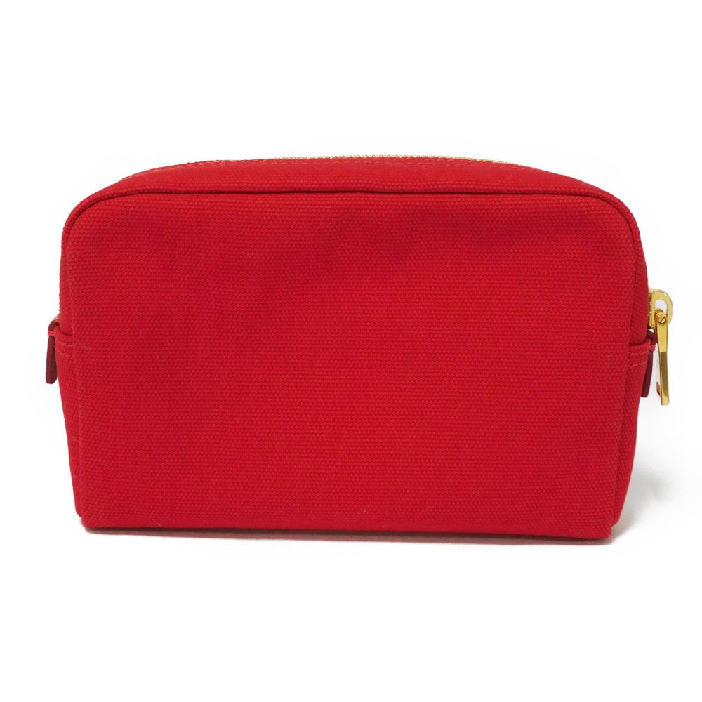 PRADA Clutch bag 1NA021 20L F0N50 cotton Rosso Red Stripe Unused logo Canapa pouch unisex(Unisex) Used Authentic