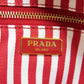 PRADA Clutch bag 1NA021 20L F0N50 cotton Rosso Red Stripe Unused logo Canapa pouch unisex(Unisex) Used Authentic