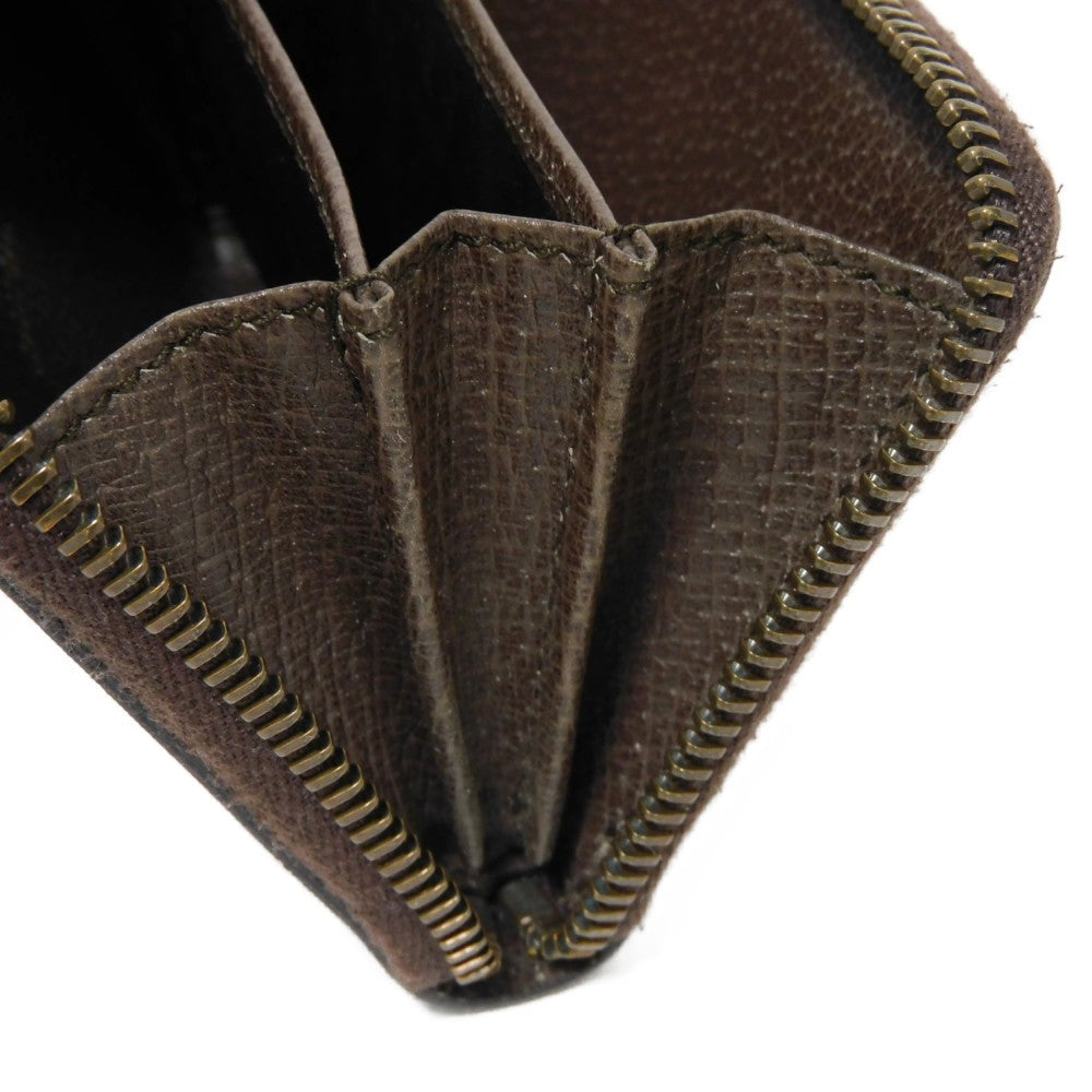 GUCCI Coin case 429232 GG Supreme canvas (polyurethane processing) x Calfskin leather beige Chevron Web Stripe Green GG Supreme compact zip around wallet unisex(Unisex) Used Authentic