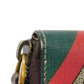 GUCCI Coin case 429232 GG Supreme canvas (polyurethane processing) x Calfskin leather beige Chevron Web Stripe Green GG Supreme compact zip around wallet unisex(Unisex) Used Authentic